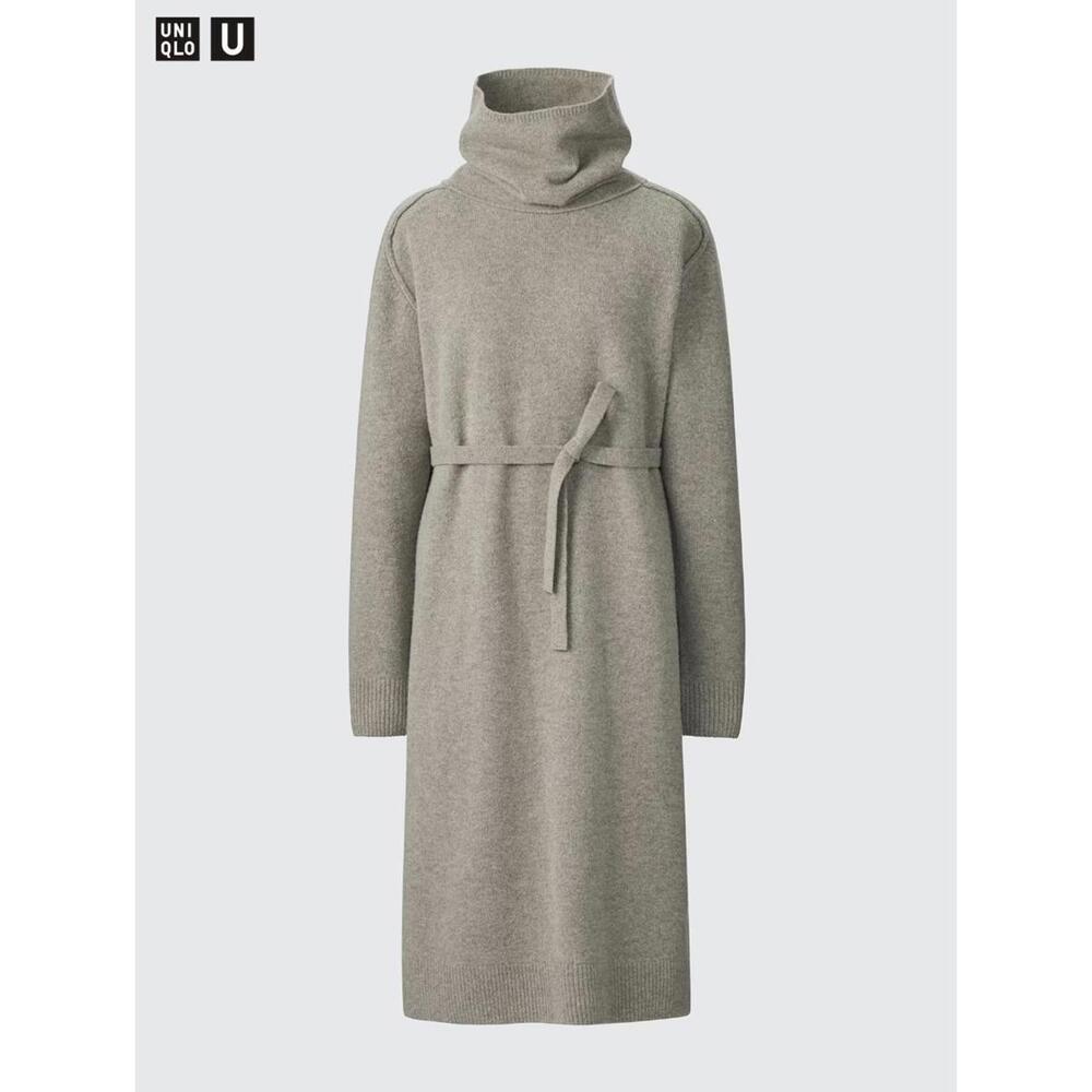 Uniqlo U Christophe Lemaire 100% wool turtleneck sweater midi dress